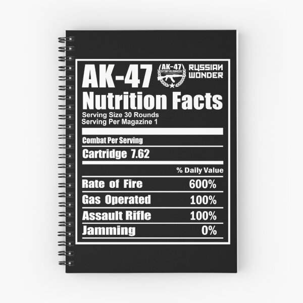 Item preview, AK 47 Russian Rifle Funny Nutrition Facts designed and sold by AnnaliseHowe.