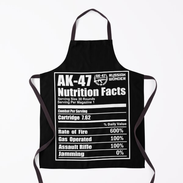 Aperçu de l'œuvre Informations nutritionnelles amusantes sur le fusil russe AK-47 créée et vendue par AnnaliseHowe.