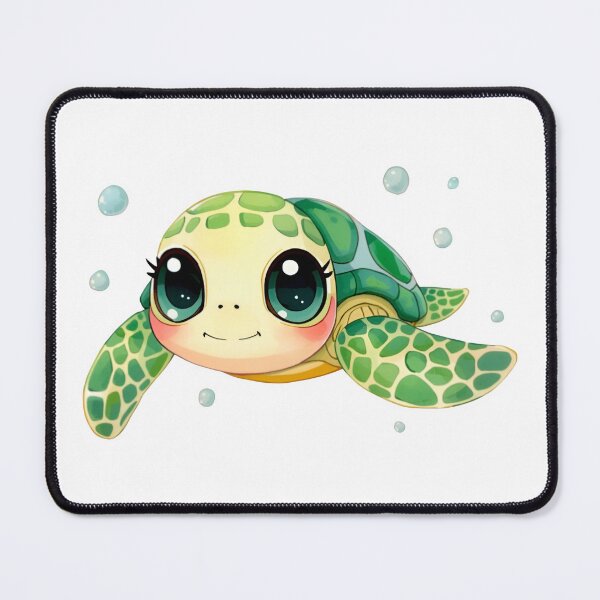 Item preview, Cute Kawaii Sea Turtle Watercolor Illustration | Adorable Baby Turtle | Pastel Ocean Animal Cartoon Sticker designed and sold by PrintelloTH.