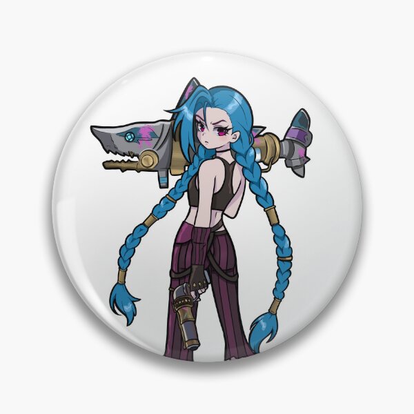 Item preview, Jinx League Arcane Blue Hair Cute Cartoon Girl  designed and sold by Mypixieart.