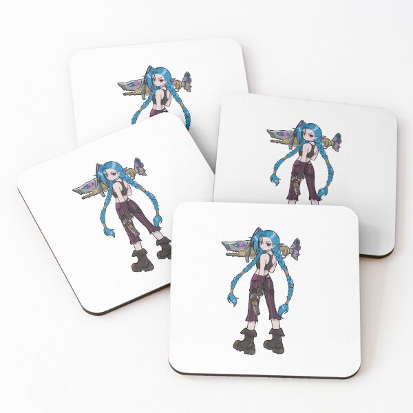 Item preview, Jinx League Arcane Blue Hair Cute Cartoon Girl  designed and sold by Mypixieart.