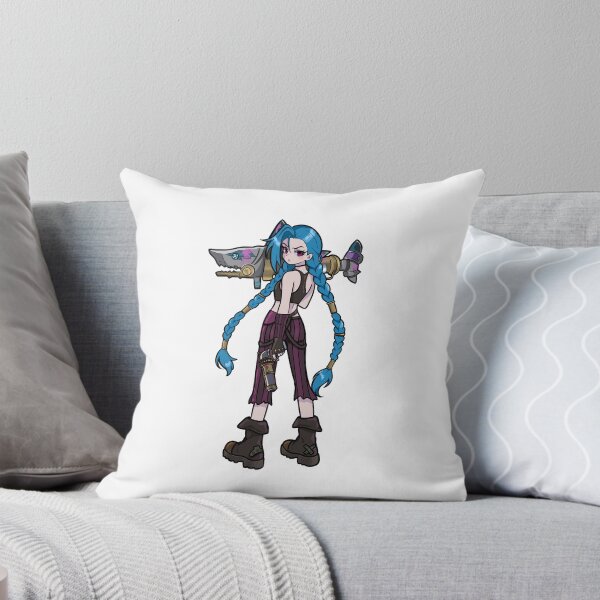 Item preview, Jinx League Arcane Blue Hair Cute Cartoon Girl  designed and sold by Mypixieart.