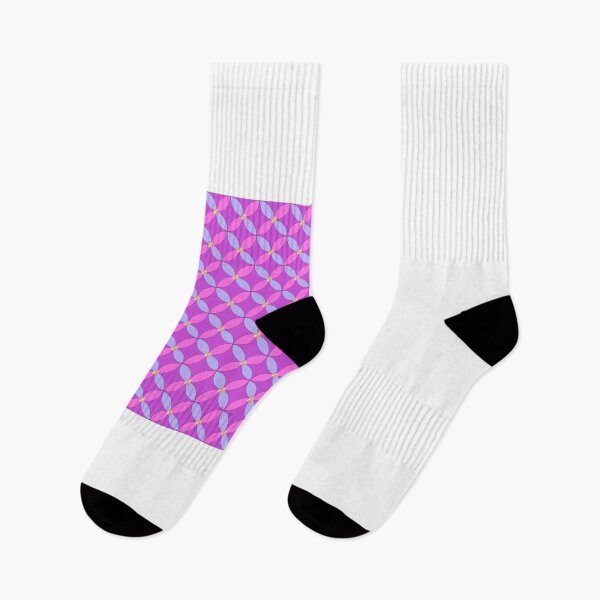 Item preview, Abstract Geometric Floral Seamless Pattern with Interlocking Petals in Pink and Purple, Modern Retro Background designed and sold by AjjimaJKM.