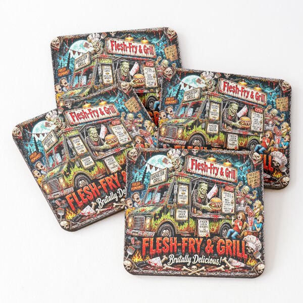 Item preview, Flesh-Fry & Grill Zombie BBQ Funny Horror Brutal Comic designed and sold by Alchemy Forge.