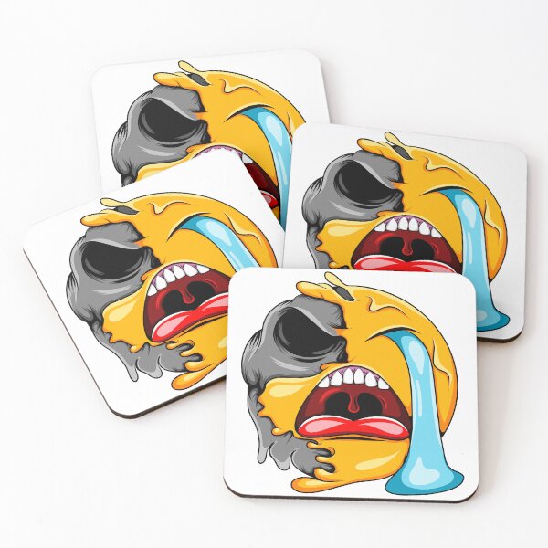 Item preview, Crying Melting Skull Emoji designed and sold by Rogue Heart Collective™.
