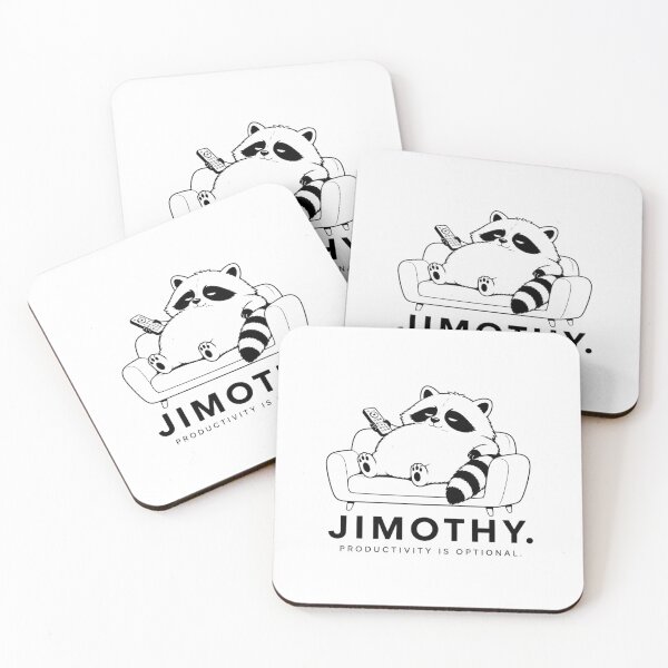 Item preview, Jimothy The Raccoon | PRODUCTIVITY IS OPTIONAL | Funny Minimalist Animal Design designed and sold by Cavalier-org.