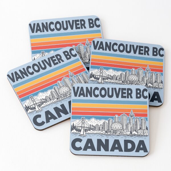 Item preview, Vancouver BC Canada Minimalist Skyline Retro Colors designed and sold by HowToCanadian.