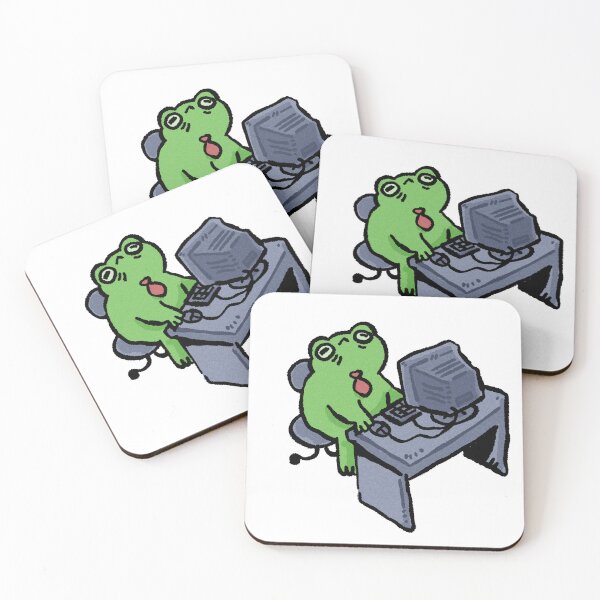 Item preview, Exhausted Office Frog at His Desk designed and sold by Childish by Design.
