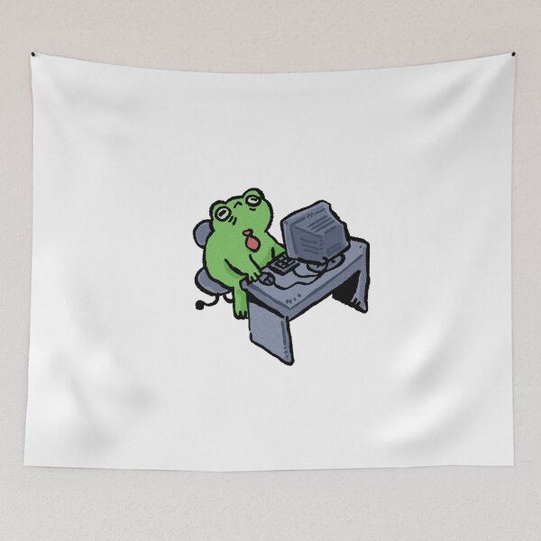 Item preview, Exhausted Office Frog at His Desk designed and sold by Childish by Design.