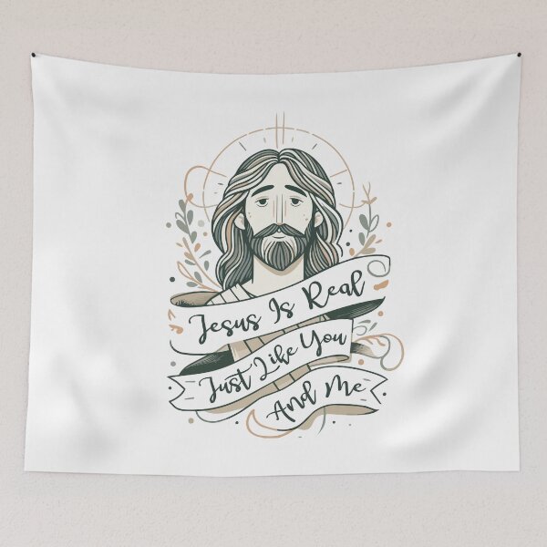 Item preview, Jesus Is Real Just Like You And Me – Christian Faith Statement  designed and sold by Scaryzz.