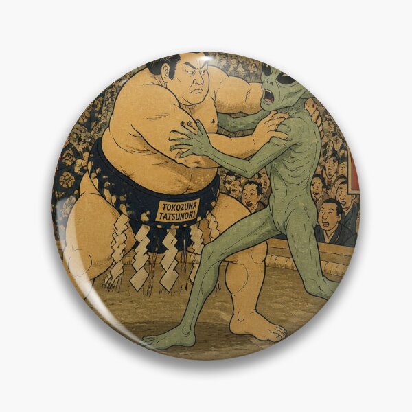 Item preview, Sumo Alien ukiyoe designed and sold by UkiyoVibes.