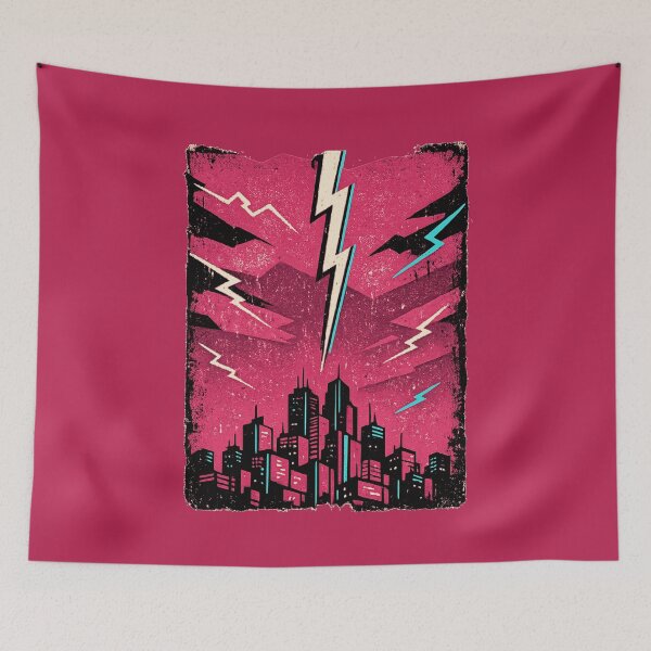 Item preview, Neon Storm Over The Anime City designed and sold by KungPowUnicorn.