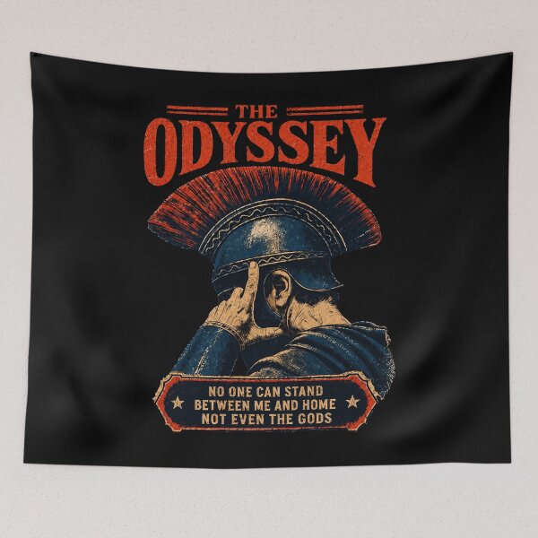 Item preview, The Odyssey helmet warrior - Ancient Greek myth typography designed and sold by oddbrick-parade.