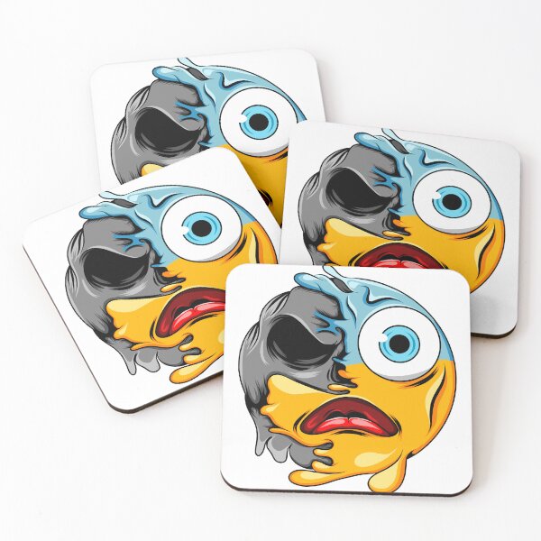 Item preview, Shocked Melting Skull Emoji designed and sold by Rogue Heart Collective™.
