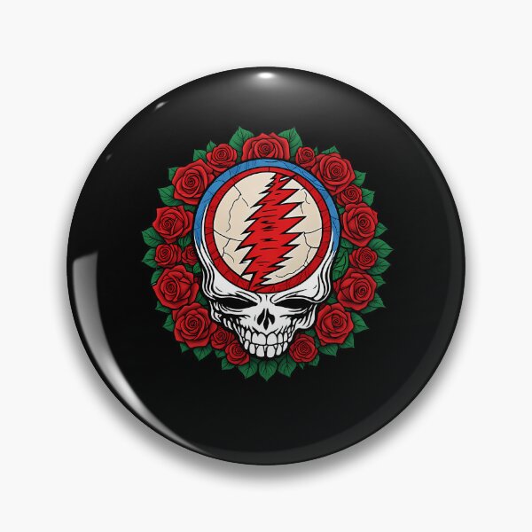 Item preview, Grateful Dead Earthquake Stealie Cracked Skull Surrounded By Roses designed and sold by Amir9a.