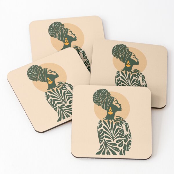 Item preview, Black Woman Headwrap Botanical Afro  designed and sold by artCreativeColony.