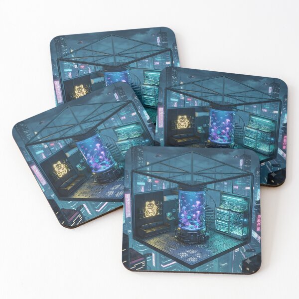 Item preview, Isometric Cyberpunk Neon Cube: The Deep Sea Aquarium Room designed and sold by Neo Tokio.