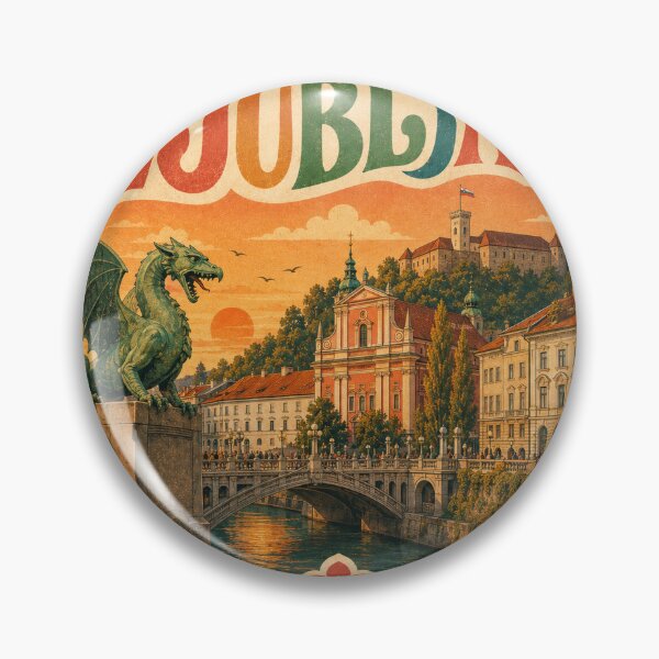Item preview, Ljubljana Retro Travel Heart - Slovenia Souvenir Art designed and sold by VisualArtsOasis.