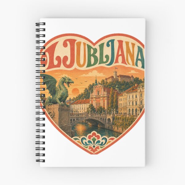 Item preview, Ljubljana Retro Travel Heart - Slovenia Souvenir Art designed and sold by VisualArtsOasis.
