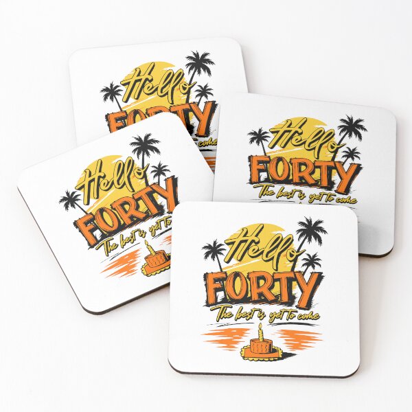 Item preview, Hello Forty Retro Sunset Beach 40th Birthday Vacation Party Graphic designed and sold by illeN-Art-World.