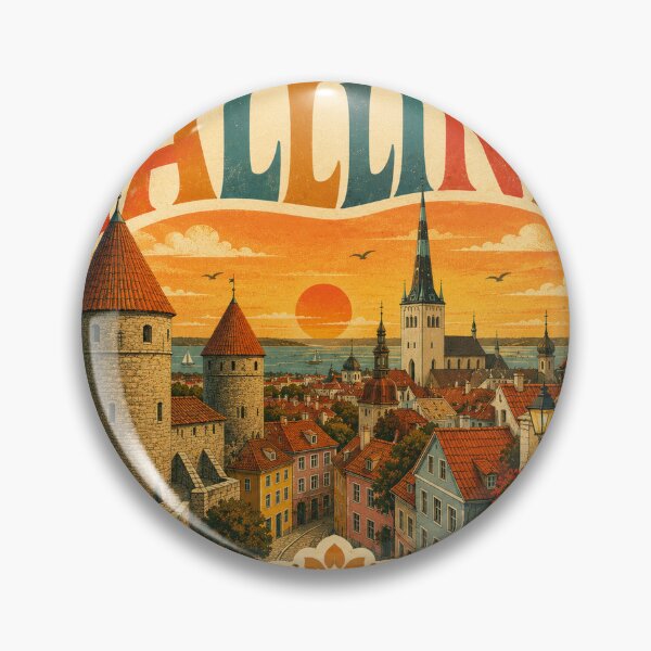 Item preview, Retro Tallinn Estonia - Vintage Travel Souvenir Heart designed and sold by VisualArtsOasis.