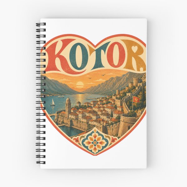 Item preview, Kotor Souvenir Heart Design - Vintage Montenegro Travel Art designed and sold by VisualArtsOasis.