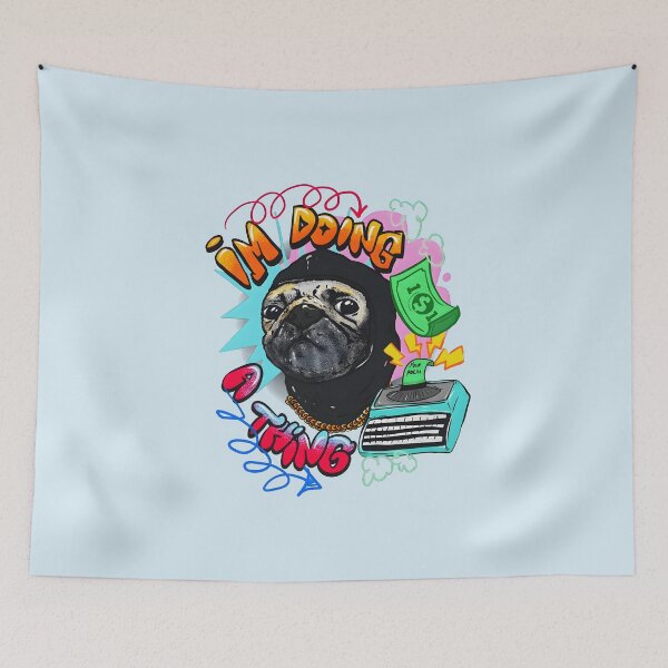 Item preview, I'm Doing A Thing Funny Pug Shirt, Cute Dog Meme Graphic Tee, Silly Humor Pet Lover Gift designed and sold by lolayart.