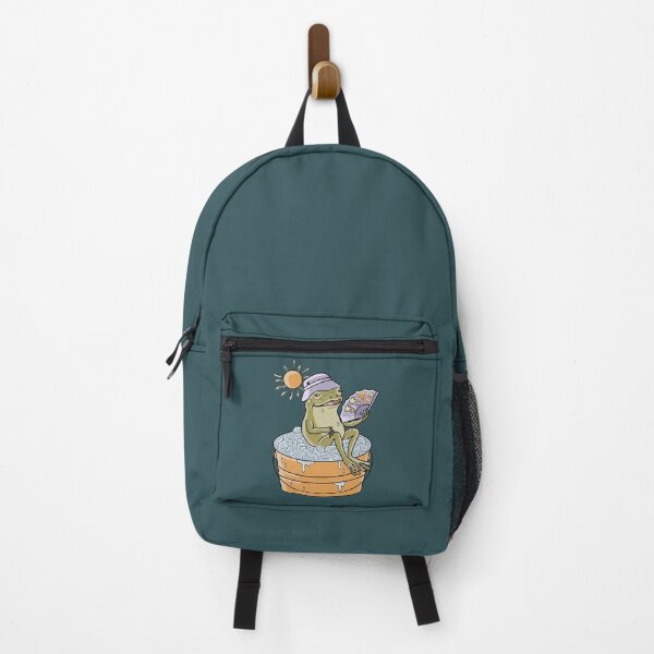 Item preview, Frog in Bucket of Ice Summer Heatwave Cottagecore Illustration designed and sold by LeshanArt.