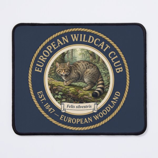 Item preview, European Wildcat Club Vintage Badge Woodland Art designed and sold by CalmCapy Co.