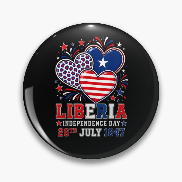 Item preview, Liberia Independence Day 1847 Patriotic Heart Liberian designed and sold by Juansustait.