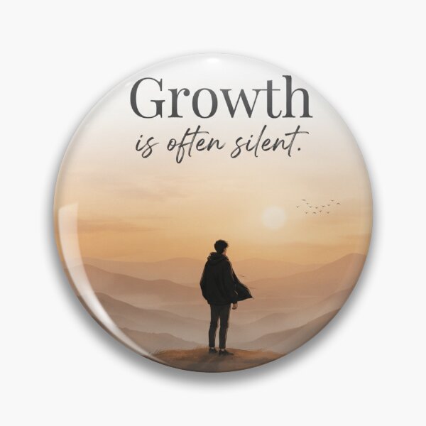 Item preview, Minimalist Sunset Quote - "Growth Is Often Silent" | Aesthetic Lo-Fi Wall Art designed and sold by Trendykunnu.