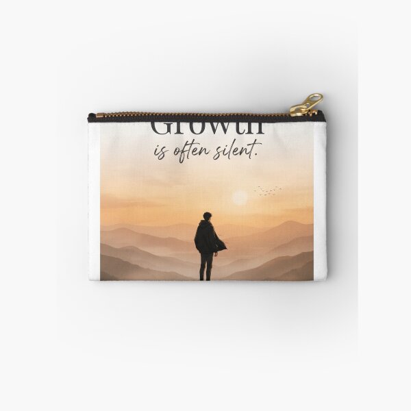 Item preview, Minimalist Sunset Quote - "Growth Is Often Silent" | Aesthetic Lo-Fi Wall Art designed and sold by Trendykunnu.