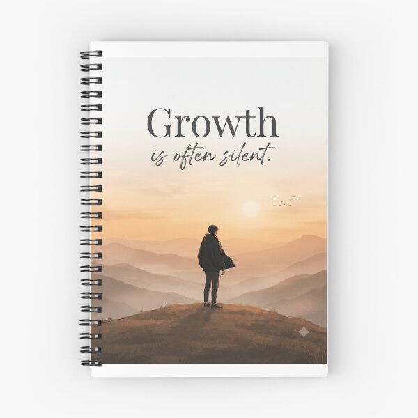 Item preview, Minimalist Sunset Quote - "Growth Is Often Silent" | Aesthetic Lo-Fi Wall Art designed and sold by Trendykunnu.