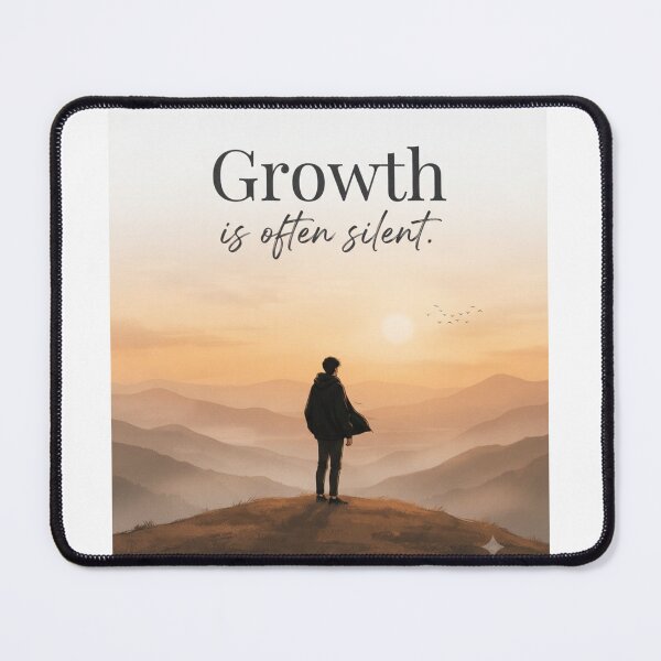 Item preview, Minimalist Sunset Quote - "Growth Is Often Silent" | Aesthetic Lo-Fi Wall Art designed and sold by Trendykunnu.