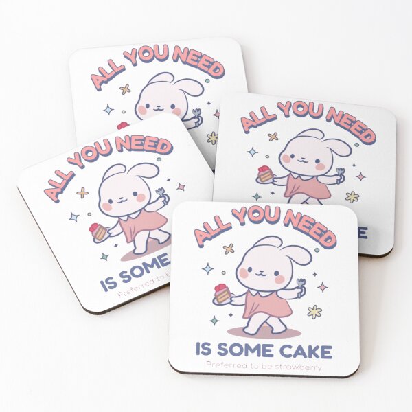 Item preview, All You Need Is Some Cake - Cute Kawaii Bunny Strawberry Shortcake Art designed and sold by GenZFashion000.