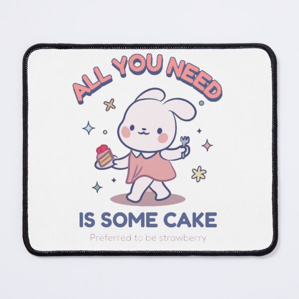 Item preview, All You Need Is Some Cake - Cute Kawaii Bunny Strawberry Shortcake Art designed and sold by GenZFashion000.