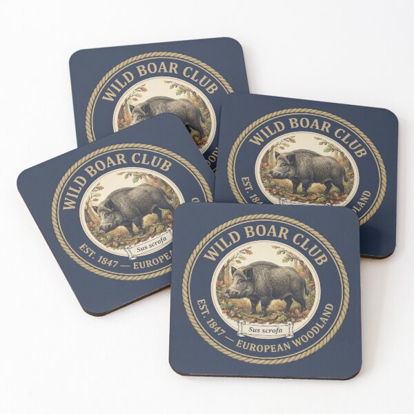 Item preview, Wild Boar Club Vintage Badge European Woodland Art designed and sold by CalmCapy Co.
