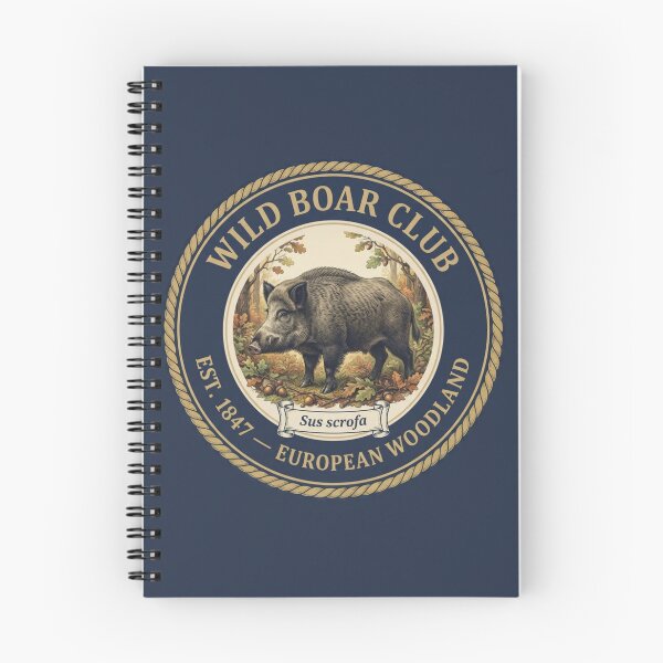 Item preview, Wild Boar Club Vintage Badge European Woodland Art designed and sold by CalmCapy Co.
