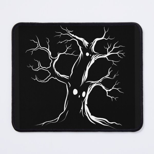 Item preview, Haunted Tree with Ghost Faces Black and White Halloween Art designed and sold by inkoutninja.