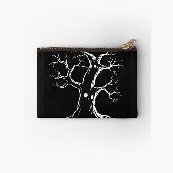Item preview, Haunted Tree with Ghost Faces Black and White Halloween Art designed and sold by inkoutninja.