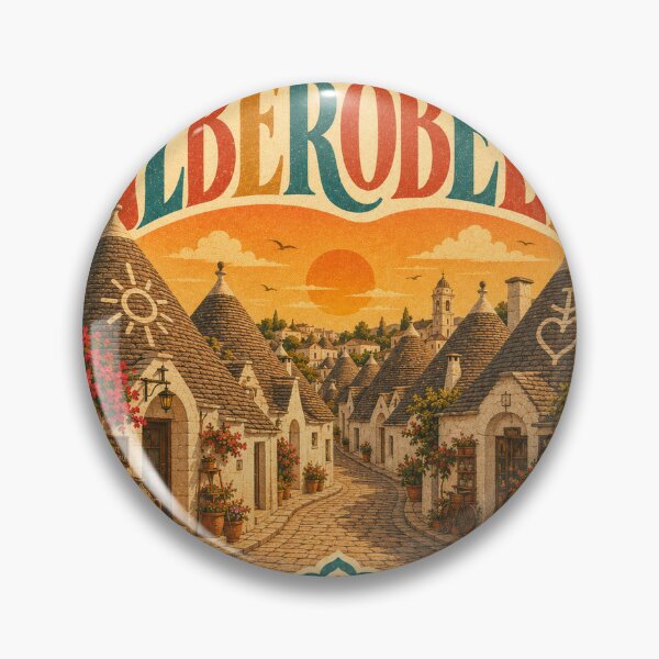 Item preview, Alberobello Retro Travel Heart - Italy Souvenir Art designed and sold by VisualArtsOasis.