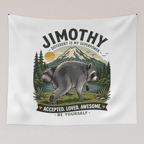 Item preview, Jimothy Raccoon Different Is My Superpower Poster designed and sold by TSshirtShoppe.