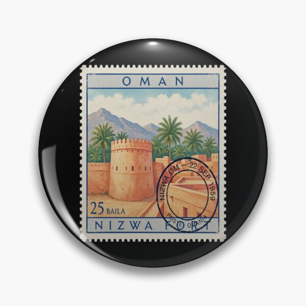 Item preview, Nizwa Fort Oman Oasis City Tower Stamp Sticker designed and sold by stickercuffs.