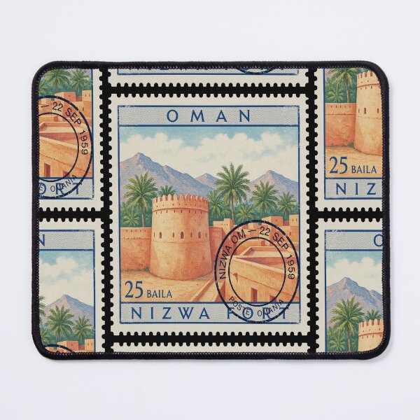 Item preview, Nizwa Fort Oman Oasis City Tower Stamp Sticker designed and sold by stickercuffs.