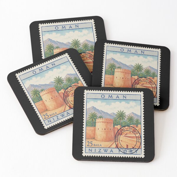 Item preview, Nizwa Fort Oman Oasis City Tower Stamp Sticker designed and sold by stickercuffs.