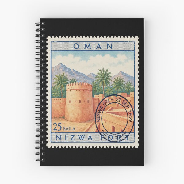 Item preview, Nizwa Fort Oman Oasis City Tower Stamp Sticker designed and sold by stickercuffs.