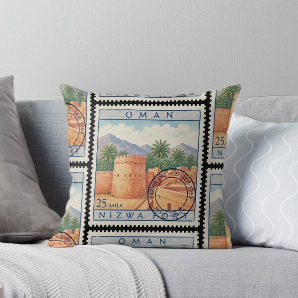 Item preview, Nizwa Fort Oman Oasis City Tower Stamp Sticker designed and sold by stickercuffs.