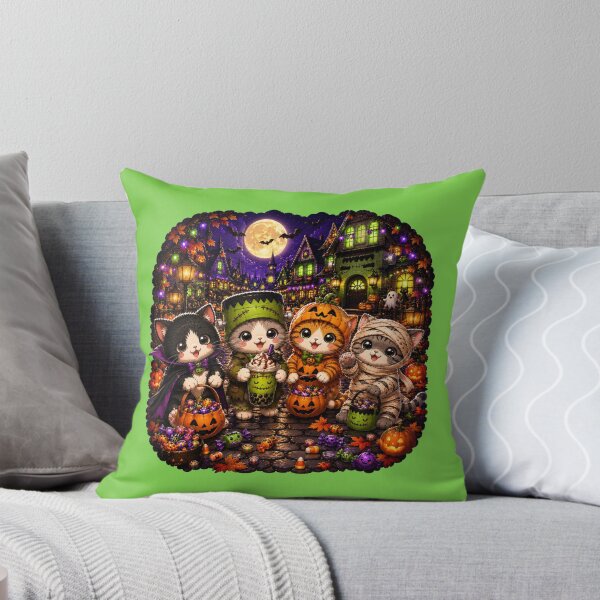 Item preview, Cute Halloween Cat Costume Shirt, Kawaii Black Cat Trick or Treat, Frankenstein Pumpkin Mummy Kitten, Spooky Halloween Town Design designed and sold by ALH Apparel.