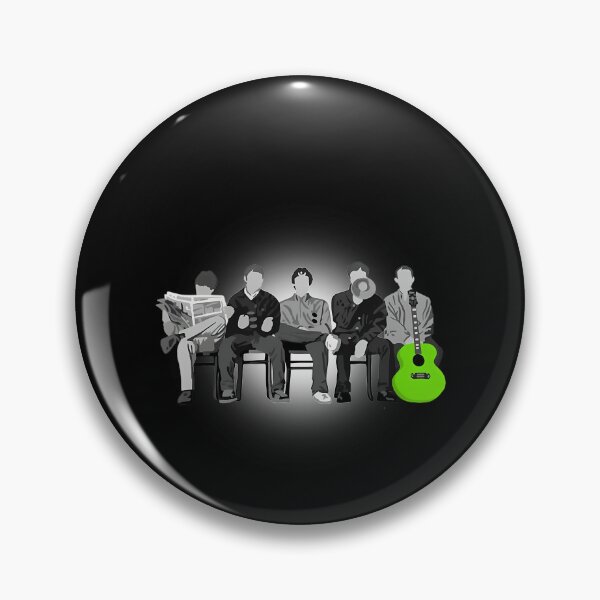 Item preview, Britpop Band Members Sitting On Chairs With Green Acoustic Guitar designed and sold by Dija-Stores.