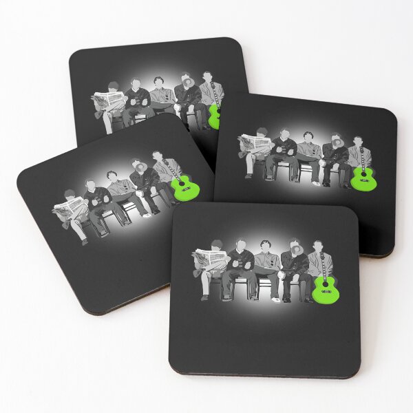 Item preview, Britpop Band Members Sitting On Chairs With Green Acoustic Guitar designed and sold by Dija-Stores.